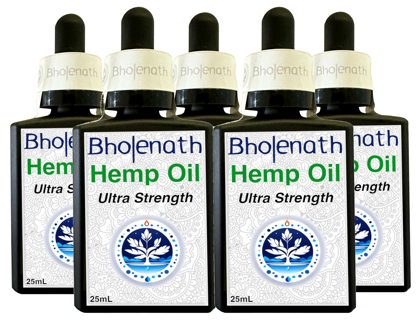 Bholenath Hemp Oil Ultra Strength 5-Pack 25mL Bottles